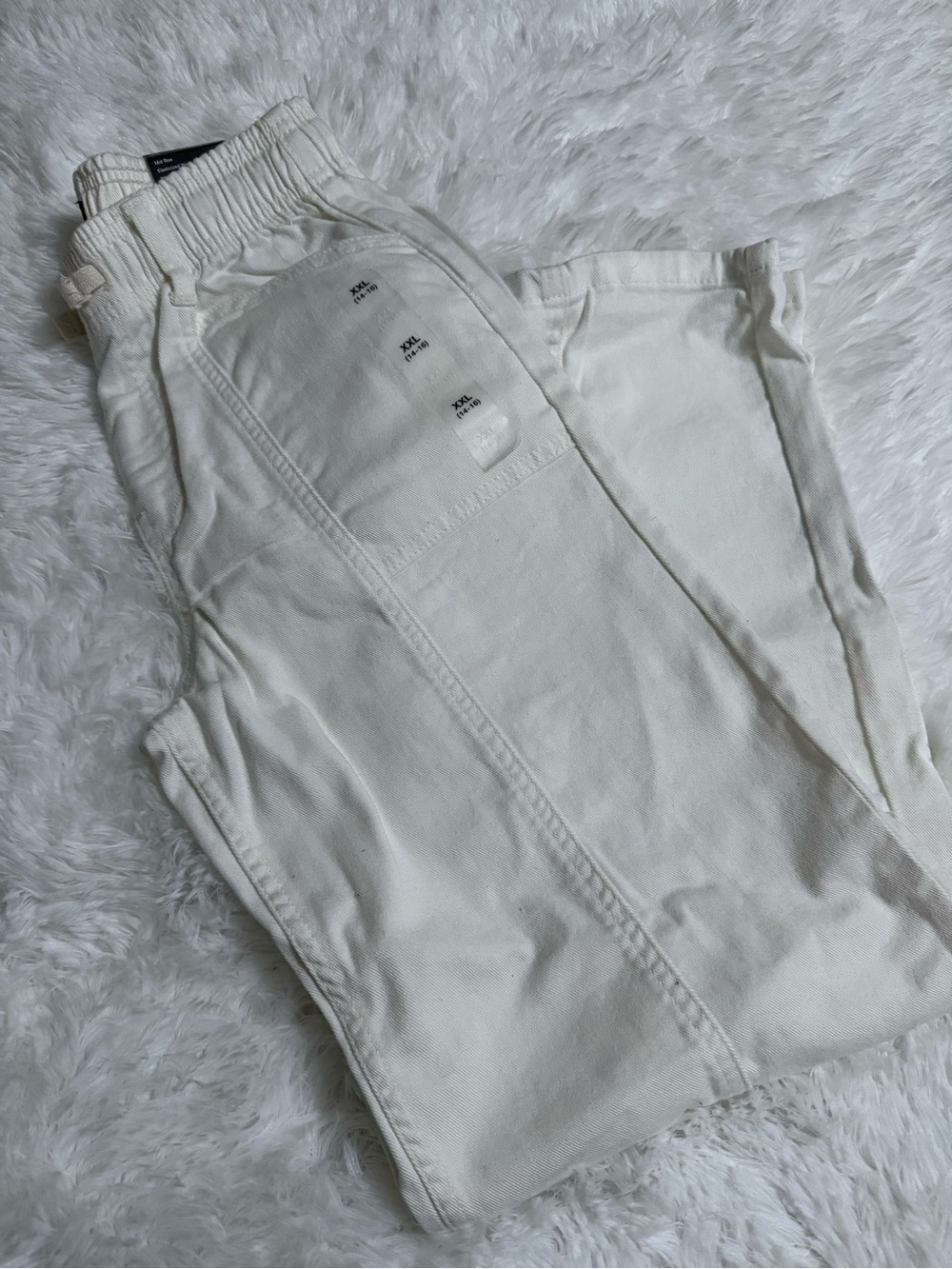 GAP Cream Elastic-Waist Cargo Jeans for Kids